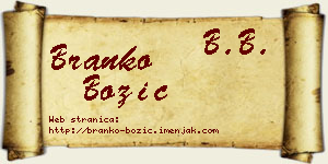 Branko Božić vizit kartica